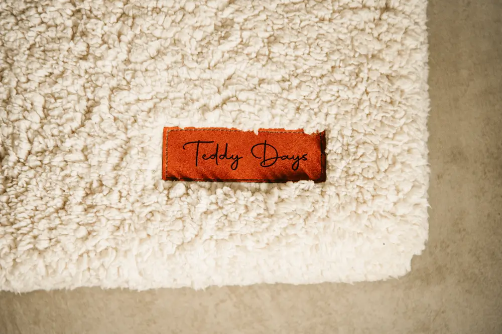 Het Teddy Days logo op een speel/boxkleed.